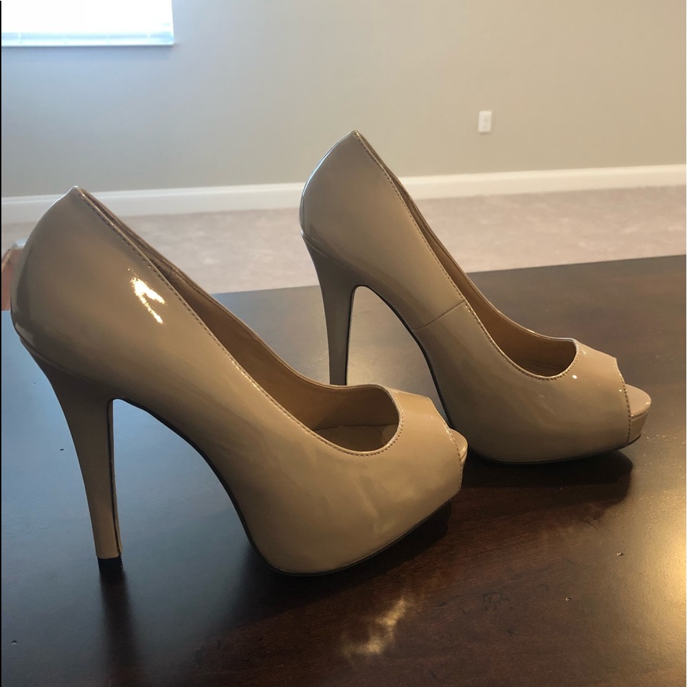 Nude Peep Toe Heels